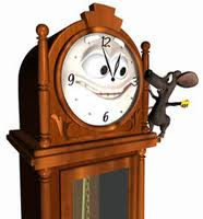 mouse ran up the clock