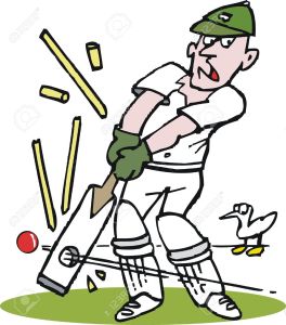 11118940-Vector-cartoon-of-cricketer-being-bowled-out--Stock-Vector-cricket-cartoon-ball